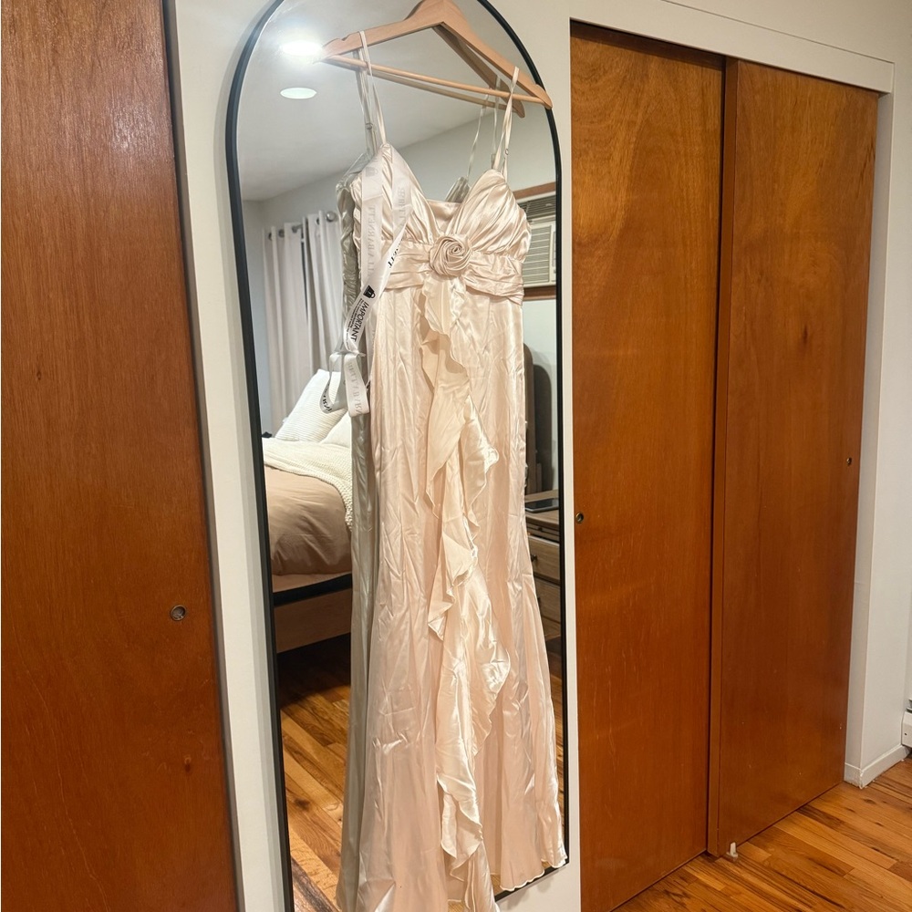 Elegant Cream Champange Evening Gown